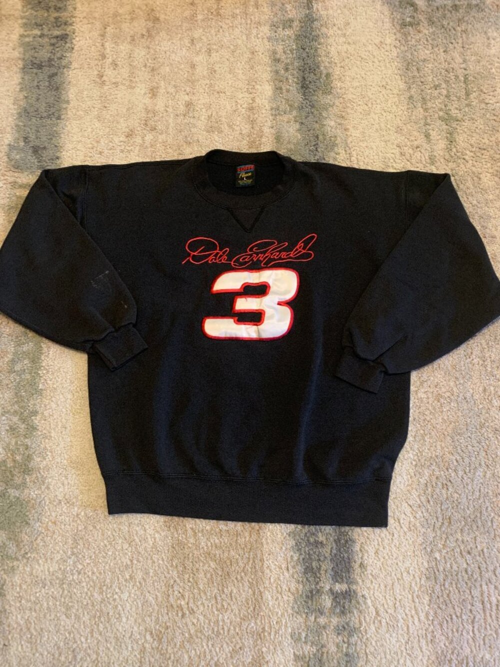 DALE EARNHARDT #3 FULLY STITCHED / SEWN SIGNATURE VINTAGE 90s SOFFE SWEATSHIRT L
